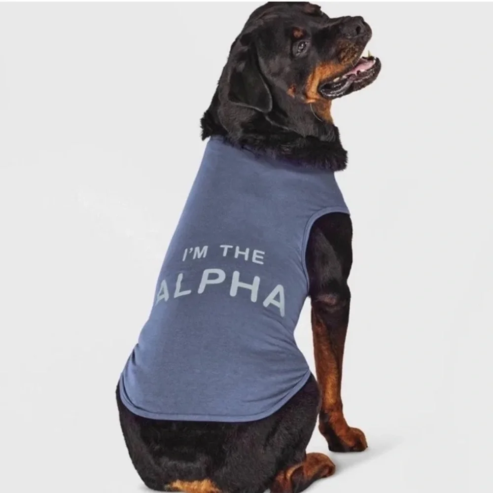 Boots & Barkley l'm The Alpha Blue Tank Top Dog Shirt